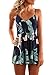 Coutgo Women's Leaf Print Strapless Jumpsuit Overlay Romper Jumpsuit (S, Navy)