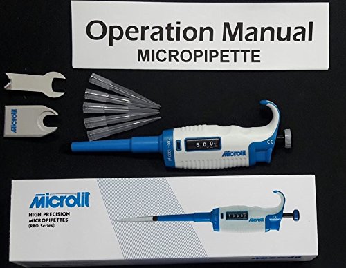 Microlit Lab Micropipette - Single-Channel Adjustable Volume Micro Pipette Fully Autoclavable Pipettor (100-1000ul)