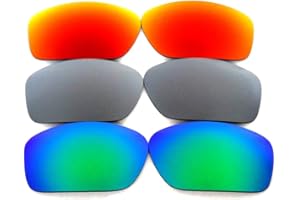 GALAXYLENSE Galaxy Replacement Lenses For Oakley Valve Green/Titanium/Red Polarized 3 Pairs