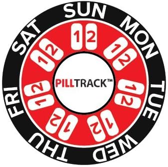 PillTrack Stickers- 7 Day AM/PM Pill Organizer for Pill Bottle Caps. 6-Month Supply. Track Usage with Pen or Pencil. Better than a Pill Box! No Transferring or Handling Meds! (1" - Standard)