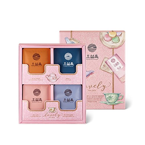 Osulloc Lovely Tea Box Blended Organic Green Tea for Gift (Samdayeon Jeju Yong Tangerine, Moon Walk, Wedding Green Tea, Jeju Orchid Green Tea) (4 Product X 3EA)
