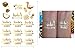 Bachelorettesy Wedding Temporary Tattoos 6 Sheets Bride Bachelorette Stickers 100+ Metallic Gold Tattoos for Bridal Party, Bachelorette Trip, Bridal Shower Party Decorations, Party Favors (Gold)