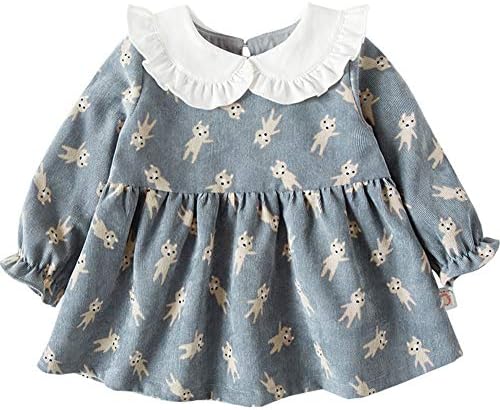 Mornyray ベビー服 ワンピース ドレス 丸襟 長袖 １着でも送料無料 子供服 コットン 女の子 春秋 幼児 総柄 0 5歳 花柄 おしゃれ