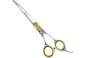 Sharf Gold Touch Grooming Pet Shear, 6.5 Inch Curved Scissors, Use Curved Shears for Cat Shears and Small Dog Shears Or Any Breed Trimming Cuts