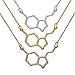 Silver Phantom Jewelry Serotonin Molecule Necklace in 925 Sterling Silver (Rose Gold Finish)
