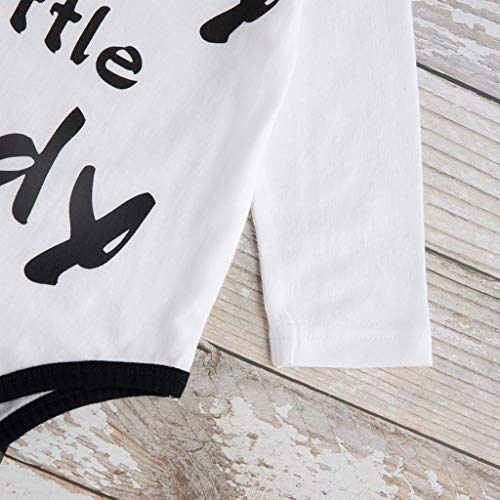 Little Story 0-24M Children's Long-Sleeved Cartoon Alphabet Fox Print Hakama + Animal Print Trousers + hat Set Toddler Kid Blue