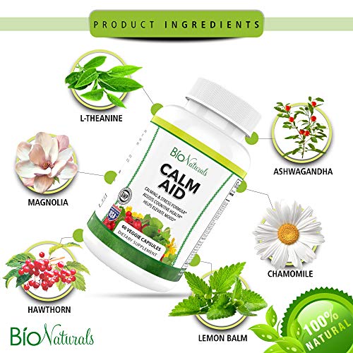 Bio Naturals Calm Aid Stress Relief Supplement Herbal Blend with