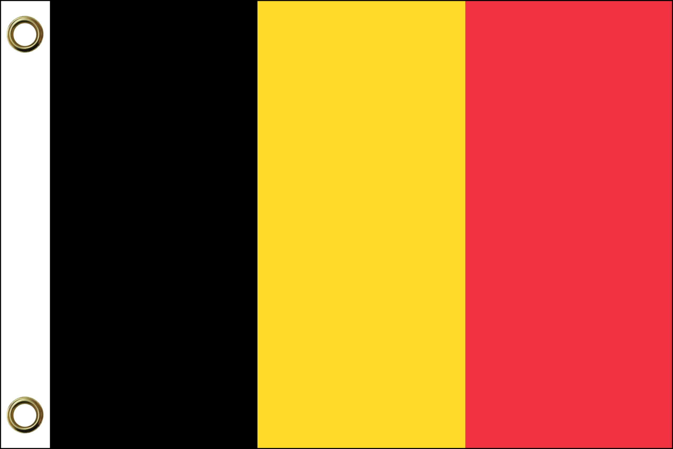 Belgium Flag, 150 cm x 90 cm / 90 x 150 cm, Weatherproof and Durable, Polyester with Two Eyelets