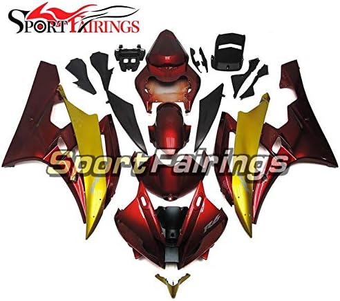 Sportbikefairings ABS Fairing Kits For Yamaha YZF R6 2006 2007 Year 06 07 Motorcycle Body Kits Gold Red Body Frames Bodywork