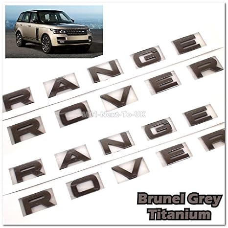 2x Range Rover Brunel Grey L322 Hood Tailgate Bonnet Badge Lettering Sjh1041gy