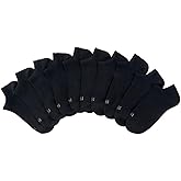 K.Bell Women's 1227349 No Show Fit 10 Pairs Socks (Shoe Size 4-10), Black (4-10)