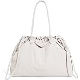 jingyuKJ Nylon Tote Bag for Women - Hobo Shoulder Bag Lightweight Tote Handbag with Drawstring for Work Travel Shopping