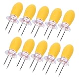 COSMOS Heat Insulation Corn Holder Skewers Twin Prong BBQ Fork For Sweetcorn, Pack Of 10