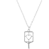 born to rally Pickleball Heart Necklace – Cute Lovestruck Pendant Jewelry for Women, Pickleball Gift for Players & Fans