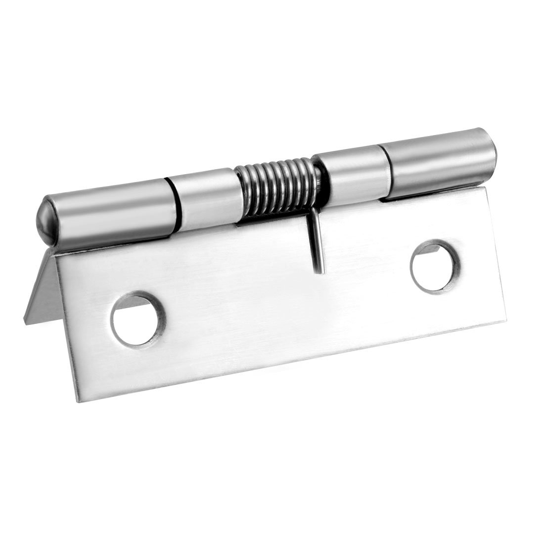 sourcing map Self Closing Spring Hinge 2inch Stainless Steel Brushed DIY Hardware for Door Cabinet Small Box 4pcs Per Pack