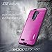 COVRWARE ZTE ZMAX PRO / ZTE Carry [IRON TANK Series] Built-in [Screen Protector] Heavy Duty Full-Body Rugged Holster Armor [Brushed Metal Texture] Case [Belt Clip][Kickstand], Magenta
