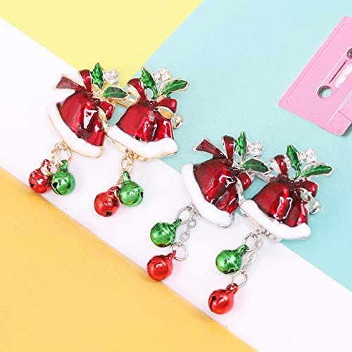 YEYA Christmas Brooch Pin Set Holiday Pin Set Xmas Jingle Bells Christmas Tree Pin Party Favor Best Gift for Women Girls (Style：B) - Thumbnail 4