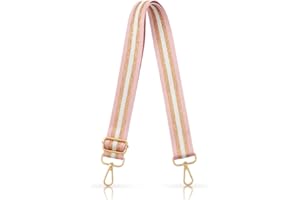 Youteer Adjustable Handbag Strap Wide Purse Strap Replacement Shoulder Crossbody Bag Strap Pink Gold Stripes