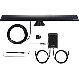 ANTOP AT-500SBS Black HD Smart BAR Amplified Indoor HDTV＆FM Antenna with 80-Mile Range