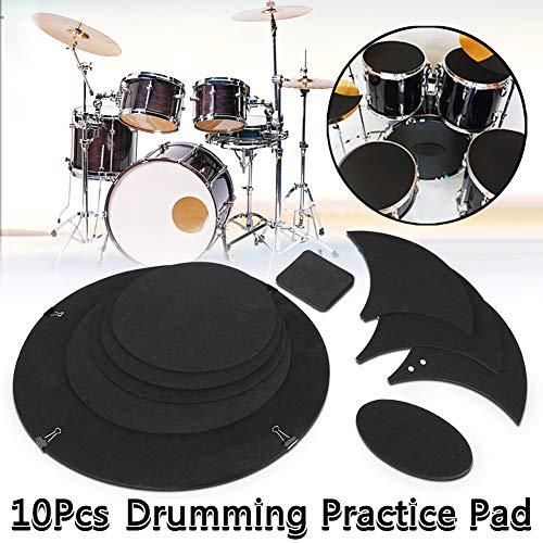 qInsSZm 10Pcs Bass Snare Drum Sound Off Quiet Mute Silencer Drumming Rubber Practical Pad Set