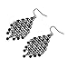 D EXCEED Gift Idea Jet Black Crystal Dangle Drop Earrings Chandelier Charm Ear Accessory for Women and Ladies Pewter