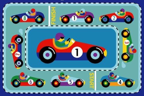 Vroom Race Car Rug OLIVE KIDS 19 x 29 Rug
