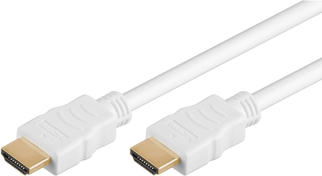 PremiumCord HDMI High Speed + Ethernet Cable White Gold Plated Connectors 5m, 5 m