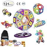 CONDIKS Magnetic Building Blocks Toys Set for Kids 121Pcs, Magnetic tiles Magets STEM Educational Construction Preschool Learning Toys for Kids Age 2 3 4 5 6 7 Year Old Boys Girls Toddlers Gifts Ideas