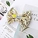 Unicra Seuqin Hair Bow Clip Gold Hair Bow Barrette Hair Pins Hair Accessories for Women and Girls