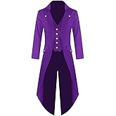 Runcati Mens Steampunk Victorian Jacket Gothic Tailcoat Costume Vintage Tuxedo Viking Renaissance Pirate Halloween Coats