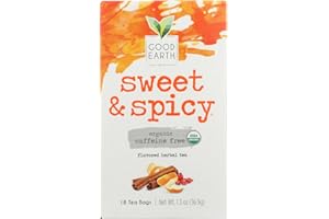 GOOD EARTH TEA CO. Good Earth Teas Organic Sweet and Spicy Caffeine Free Herbal ,18 Count (Pack of 4)