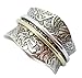 ENERGY STONE Sunrise Comfort-fit Tapered Sterling Silver Meditation Spinner Ring for Women with Etched Floral Pattern Shank (Style US21)