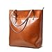 On Clearance Obosoyo Women's Handbag Genuine Leather Tote Shoulder Bags Soft Hot Purse Brown