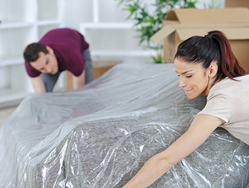 Greenco Multi- Purpose Plastic Drop Cloth Poly Roll, Clear, 2.0 Mil Thickness- 9' x 12' (Pack of 3)