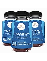 Premium Black Elderberry Gummies - Elderberry Negra con Vitamina C & Zinc - Ayuda a soportar el sistema inmunitario - Gran sabor Sambucus Elderberry Gummies - Raspberry sabor Elderberry Gummies - 90 Gummies