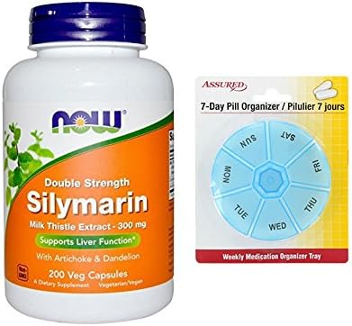 AHORA silimarina 2 X - 300 mg, cápsulas 200 Veg con gratis 7 días plástico píldora organizadores