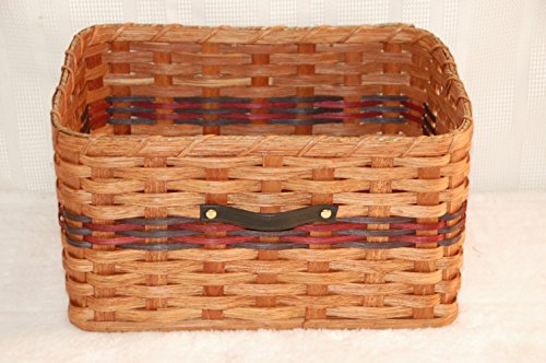Kenzie's KreationsKenzie's Kreations Handcrafted Cubby Basket. Measures 14" X 10" X 8" Tall. Accent Colors May Vary. (Red, Blue, Purple, Green, Burgundry, Black, Brown, Natural)