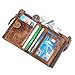 Men's Wallet, NaSUMTUO RFID Blocking Minimalist Vintage Cowhide Leather Wallet with Double Zipper Pocket for Men (Brown)