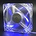 Autolizer Sleeve Bearing 80mm Silent Cooling Fan for Computer PC Cases - High Airflow, Quite, and Transparent Clear (Blue Quad 4-LEDs) - 2 Years Warranty