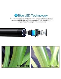 DEPSTECH 1200P   Cámara de inspección inalámbrica de 2,0 MP HD WiFi Borescopio, 16 pulgadas de distancia focal con soporte para teléfono y garra mágica para Android y iOS Smartphone Tablet de 11,5FT