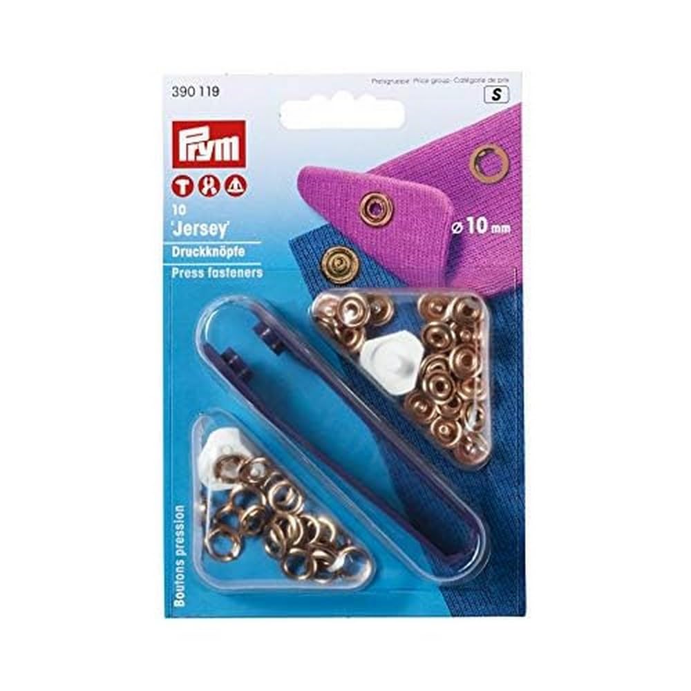 Prym - Non-Sew Copper-Plated (10mm) Jersey Press Fasteners - 1 Piece