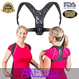 AAAFysio Back Posture Corrector Clavicle Brace for Women Men - Effective & Comfortable Best for Slouching Hunching - Discreet & Adjustable Offers Good Upper Back Neck Shoulder Support for Pain Relief