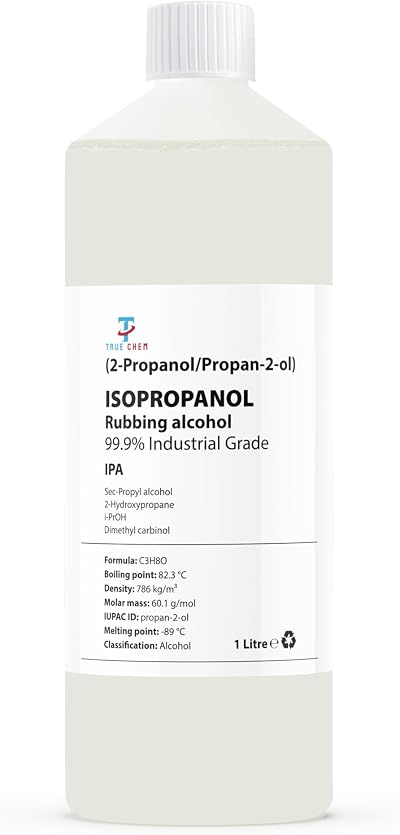 True Chem Isopropanol Rubbing Alcohol 99.99% 1L All Purpose IPA