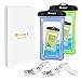 Waterproof Case, 2 Pack Clear Universal Waterproof Cell Phone Case, Transparent Dry Bag, Pouch, Snowproof Dirtproof for iPhone 6S Plus 5S, Samsung Galaxy S7 S6 Edge, Note 5 4 - Blue, Green