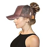 Ponytail Baseball Cap - 2018 Women Sequins Shiny Messy Bun Glitter Ponytail Baseball Hat Sun Visor Caps