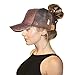 Ponytail Baseball Cap - 2018 Women Sequins Shiny Messy Bun Glitter Ponytail Baseball Hat Sun Visor Caps