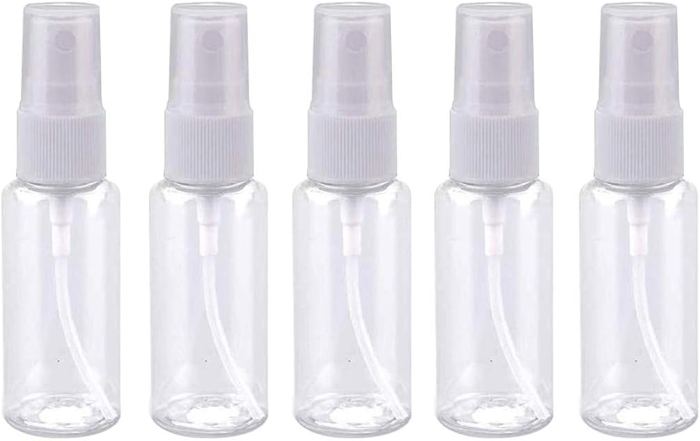 Eoeth 5Pcs Spray Bottle,Reusable Refillable Clear Plastic Small Fine Mist Spray Bottle Cleaning Atomizer Portable Container Empty Dispenser for Cleaning,Travel,Gardening Make-up Perfumes