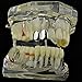 Double Cap Grillz Silver Tone Plain Canine Bling Two Tooth Hip Hop Teeth Grills