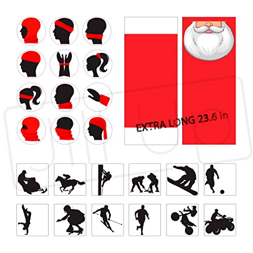 Christmas Santa Tubular Half Face Mask Neck Warmer Unisex Costume Headwear Gift Set - Thumbnail 5