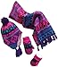 N'Ice Caps Little Girls and Infants Sherpa Lined Knitted 3 PC Set with Designs
